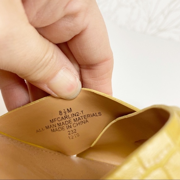 MARC FISHER Carlin 2 Golden Mustard Faux Croc Wedge Platform Sandal NWOB - Picture 8 of 9